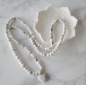 The Patient Heart - White Howlite Prayer Beads with Heart Pendant